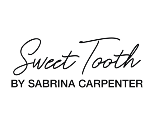 Brand logo: "Sweet Tooth by Sabrina Carpenter" in black cursive script with bold uppercase subtitle.