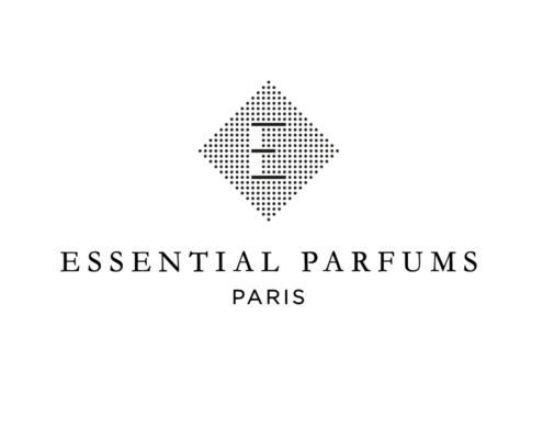 Essential Parfums Paris logo featuring a diamond-shaped dotted emblem with an E, and the brand name beneath.