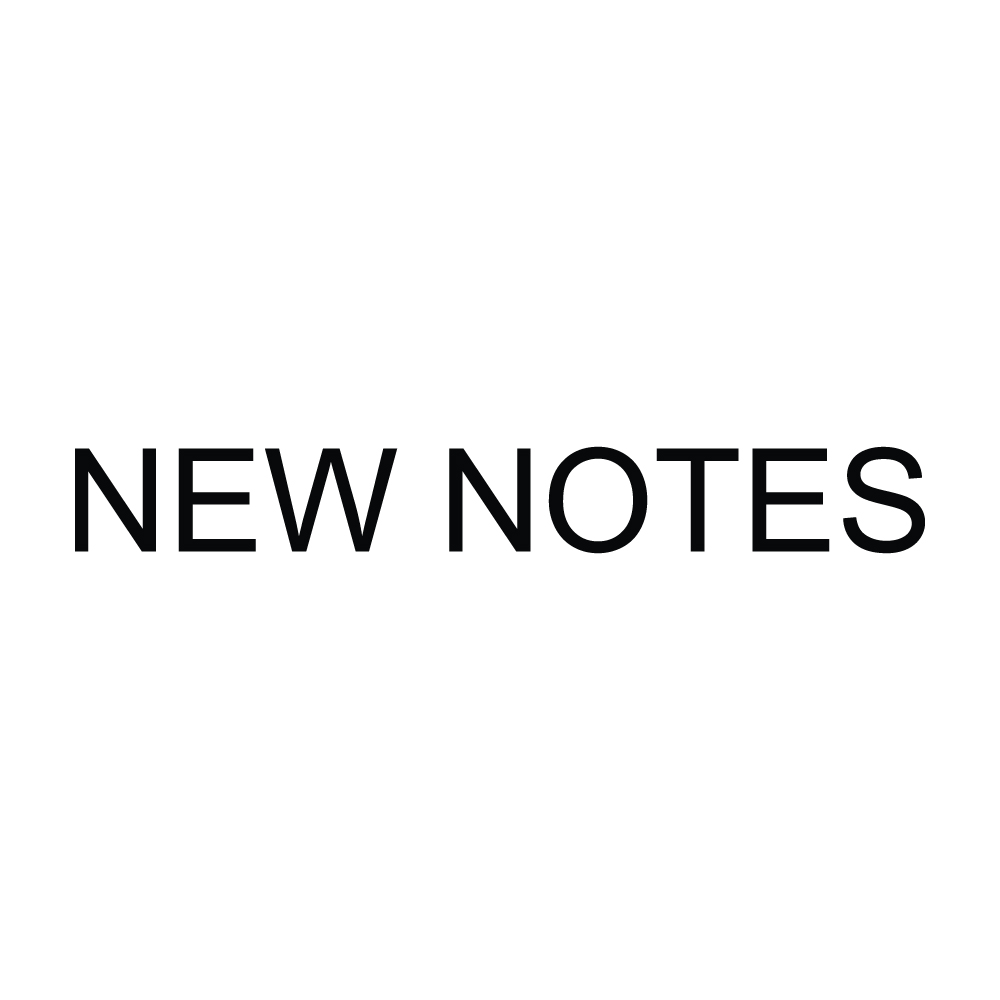 Heading reads 'NEW NOTES' on a white background