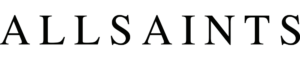ALLSAINTS logo in bold black letters on a white background